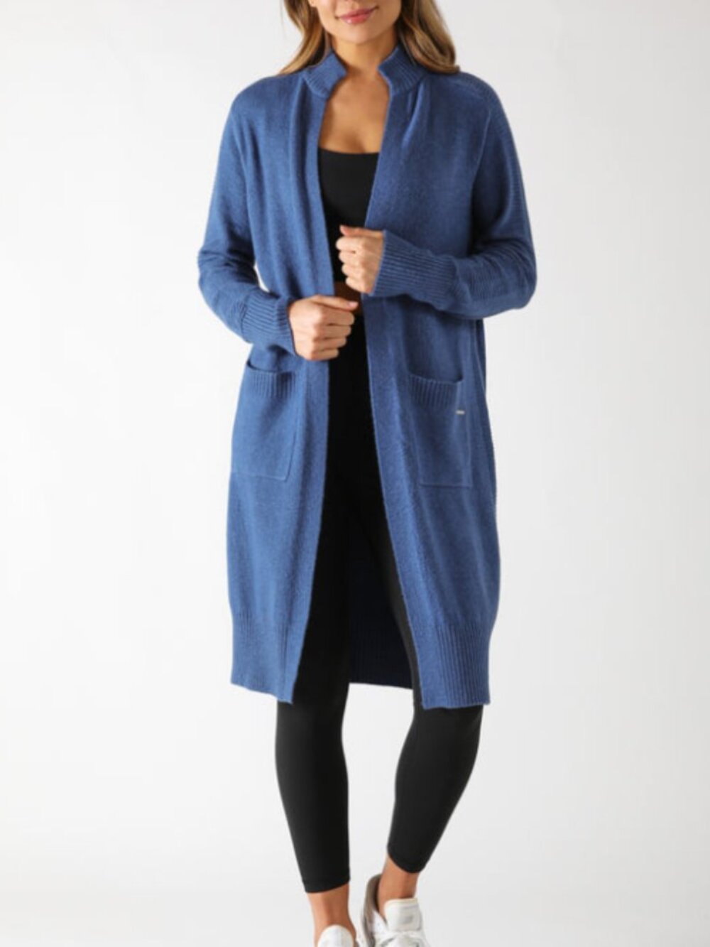 Glyder Washed Blue Elevated Cashmere Blend Cardigan